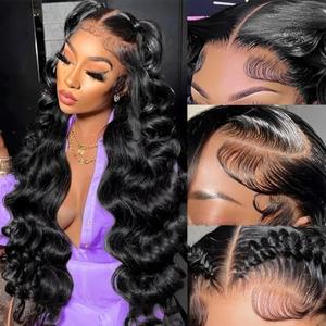 Brofoe 32 Inch 13x6 Lace Front Wigs Human Hair 200 Density Body Wave HD Lace Front Wigs Human Hair Pre Plucked Natural Color Glueless Wigs for Women