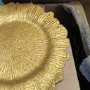 100 Pcs Charger Plates Bulk 13 Inch/Charger Plate with Napkin Ring 13 in Round Matte Reef Plate Charger Ruffled Rim Dinner Charger Hollow out Flower Napkin Holde (100)