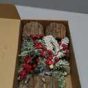 Lulu Home 3 Packs Christmas Table Decorations, Artificial Mini Christmas Trees Centerpieces with Red Berries Pine Cones for Xmas Tabletop Home Farmhouse Holiday Decor