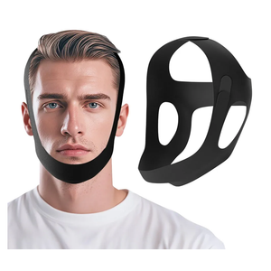 OHELEEP Anti Snore Chin Strap for CPAP Users, Snore Stopper Adjustable, Chin Strap for Sleeping Comfortable Stop Snoring Solution, Anti Snoring Devices Breathable and Reusable, Black, M
