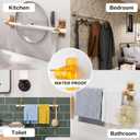 6 Pack Self Adhesive Curtain Rod Bracket Holding up to 20lbs, Easy to Assemble with No Drill Nail Scrawl, Transparent Orange Sticky Hanger and Holder