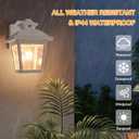 FUDESY Dusk to Dawn Outdoor Wall Lantern, Exterior Sensor Porch Light Wall Mount with LED Bulb, Waterproof Anti-Rust Wall Sconce Lighting , White Outside Light Fixtures for Hose, Front Door, Garage