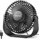 Gaiatop USB Desk Fan, 3 Speeds Strong Airflow, 5.5 Inch Portable 90° Rotate Quiet Cooling, Small Personal Table Fans for Bedroom Home Office Travel Black