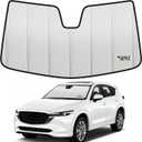 2017-2025 CX-5 Windshield Sun Shade Compatible for 2017-2025 Mazda CX-5 Upgraded 6 Layers Accordion-Folding Front Sun Visor with Storage Bag Keep Interior Cool