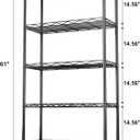 HOMEFORT 5-Tier Wire Shelving Unit, Extra Wide Metal Storage Rack, Free Standing Rack, Durable Organizer Perfect for Pantry Closet Kitchen Laundry Organization in Black, 29" W x 14" D x 61" H