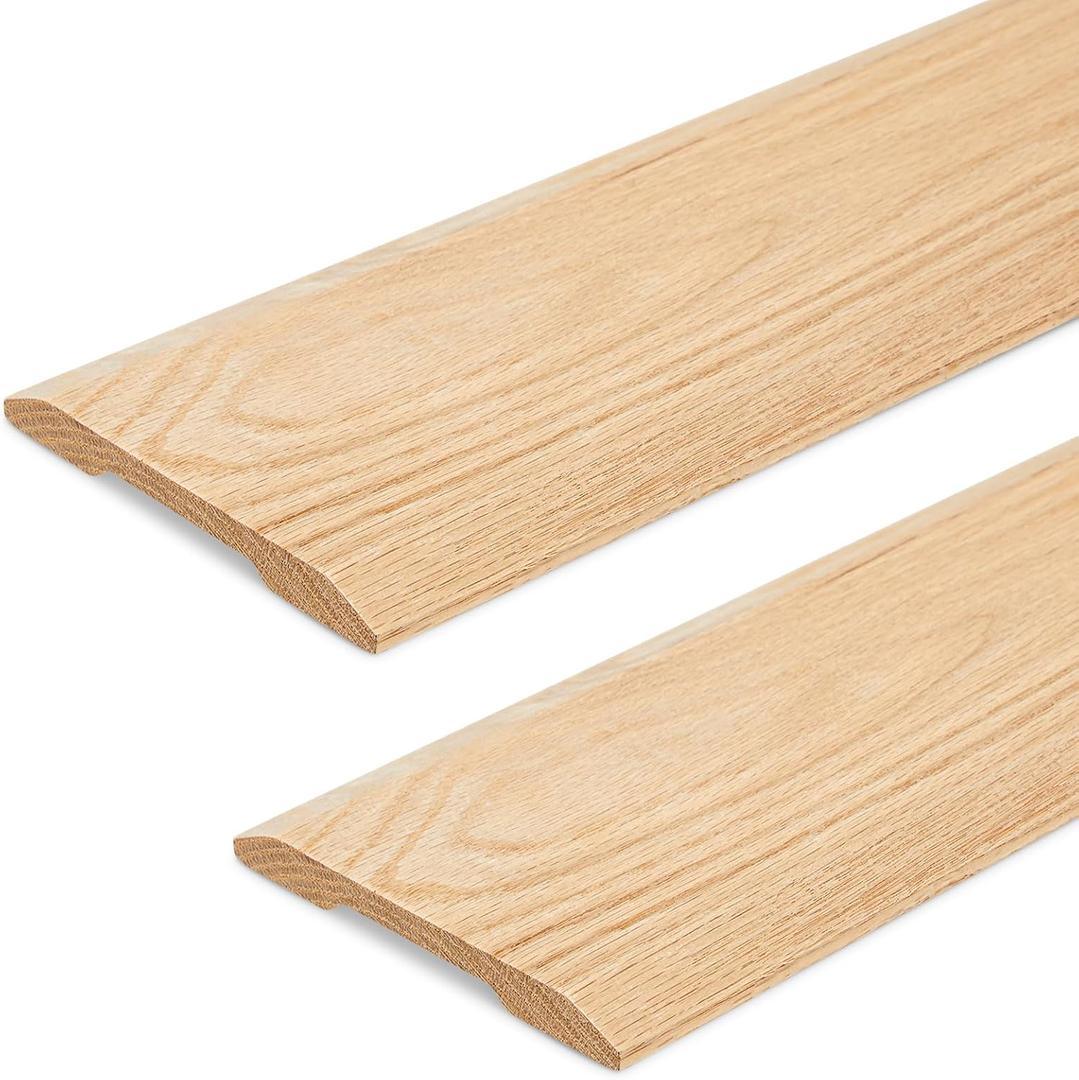 CroBlissful 2 Pack 36" X 5" X 1/2" Red Oak Threshold, Wood Door Oak Threshold for Interior Doorways Reducer, Unfinished Overlap Floor Transition Strip, for Interior Doorways