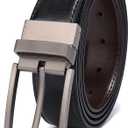 Belts for Men Reversible Leather 1.25” Waist Strap Fashion Dress Buckle Beltox