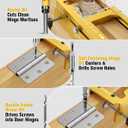 Door Hinge Jig & Door Lock Installation Kit, Aluminum Alloy Adjustable Mortise Template for Router, Fits 2.5"5" Hinges with 1/4" or 5/8" Radius and Square Corners, for 1-3/8" and 1-3/4" Thick Doors
