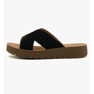 Soda LUCY ~ Women Open Toe Flatform Platform Crisscross Band Upper Fashion Slide Sandals,8