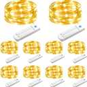 10 Pack Fairy Lights Battery Operated with Timer, 10 Ft 30 LED String Lights Indoor Outdoor, 8 Modes Waterproof Twinkle Lights for Bedroom DIY Crafts Home Party Wedding Christmas Decor, Warm White