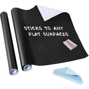 Chalkboard Contact Paper, LeeLoon Chalk Paper Wall Decals Stickers Self-Adhesive Erasable Cuttable Removable Blackboard Wallpaper for School Office, Home, Kid, Art, Restaurant Menu, Decoration 17.7" X 78.7"