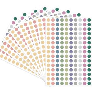 Dot Stickers - 3/8 Inch Morandi Circle Stickers, 3000 Pcs Self-Adhesive Color Coding Labels for Office, Classroom, Garage Sale