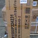 Bellemave Twin XL Loft Bed Frame with Storage Stairs, Beside Shelf & Wardrobe, Metal Loft Bed Twin XL with USB Ports & LED Light, Large Under-Bed Space Loft Beds for Adults, Teens, Kids, Black Natural