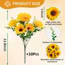 Artificial Sunflowers for Outdoors, 10 Bundles Fake Silk Sunflowers with Eucalyptus Leaves UV Resistant for Home Outside Front Door Porch Planters Garden Balcony Yard Patio Wedding Party Decor