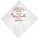 Cotton Christmas Handkerchiefs, Embroidered Holiday Handkerchiefs, Handkerchief Gifts with Blessings for Men & Women