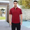 Mens Long and Short Sleeve Polo Shirts Pocket Casual Solid Cotton Blend Drop Cut Collared Polo Shirts for Men (S)