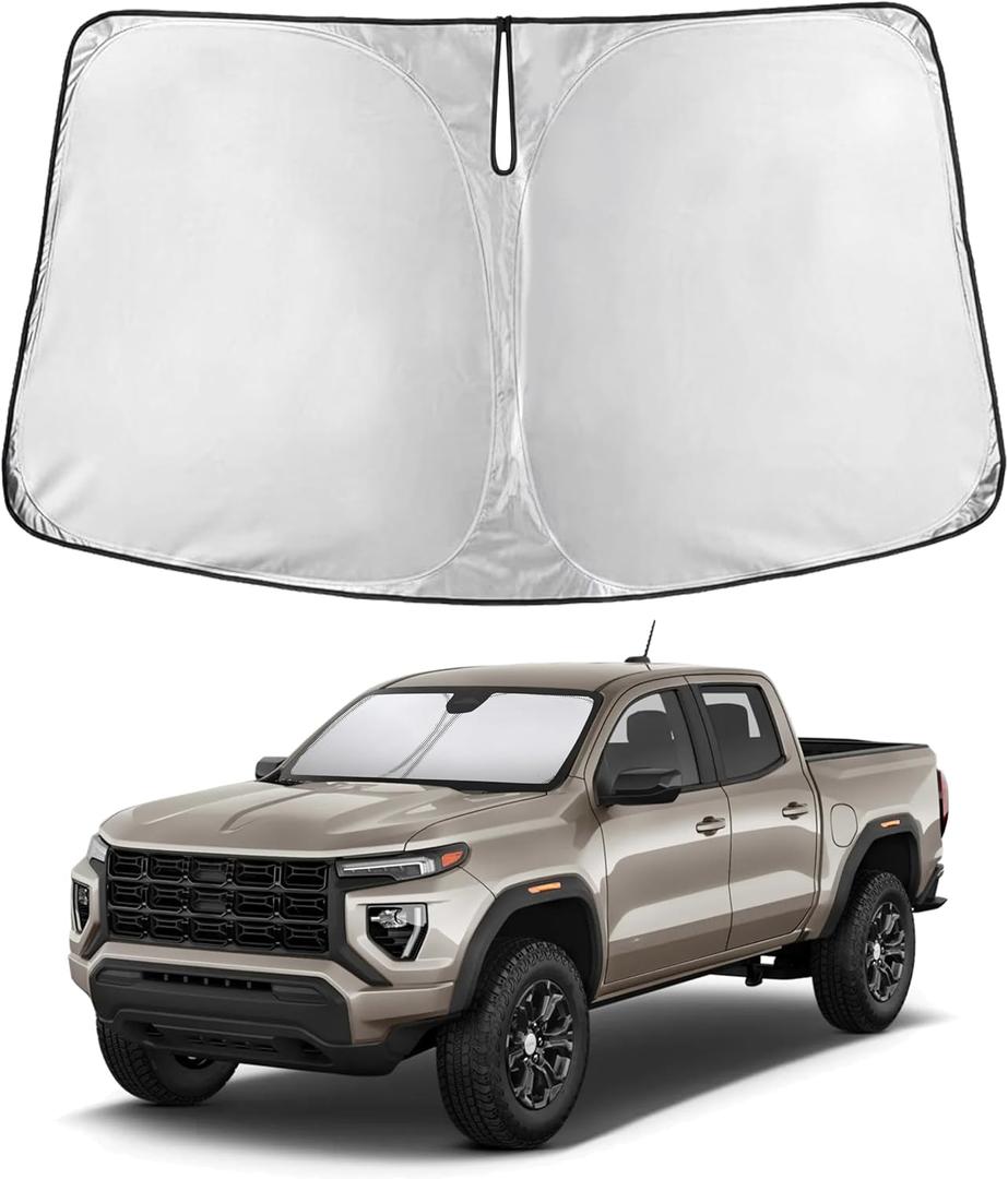 EcoNour Windshield Sunshade Compatible for GMC Canyon 2023 2024 2025 | Sun Visor for Front Windshield & Window Sun Shade Cover, UV Heat Blocker & Protector, Car Accessories