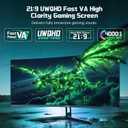 34 Inch Ultra Curved Gaming Monitor 200Hz UWQHD 34401440 Curved Monitor, HDMI 2.12 DP1.41 AI Crosshair 21:9 PIP/PBP, MPRT 1ms Fast VA Display (G34F1Q, One HDMI 2.1 Cable Included)