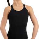 Capezio Girls' Classics Double Strap Camisole Leotard M Black