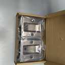 HOMOTEK 2 Pack Privacy Pocket Door Pull Without Switch Plate - Replace Old Or Damaged Passage Sliding Hardware No Lock Quickly and Easily, 2-3/4x2-1/2, for 1-3/8 Thickness Door, Antique Brass