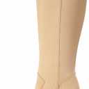 Coutgo Women's Knee High Boots Wide Calf Square Toe Chunky Heeled Pull-on Boot (11)