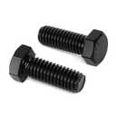 M6 x 25mm Hex Head Screw Bolt, 25 PCS Stainless Hex Bolts, Full Thread, 18-8 Stainless Steel (304), Black Coating