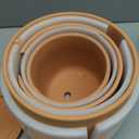 D'vine Dev Terracotta Pots for Plants, 5.3 Inch 6.5 Inch 8.3 Inch, Round Cylinder Planter Pot with Drainage and Saucer, 40-T-B-0