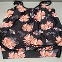Yonique Womens Blouson Tankini Top No Bottom Floral Printed Loose Fit Swim Suit Top Pink&Floral XXL