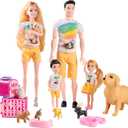 Family Doll Playset for Kids with Pregnant Mom Doll, Dad, Kids, Dollhouse Pets & Accessories  Pretend Play Toy Set for Boys & Girls, Interactive Family Storytelling Imagination Gift