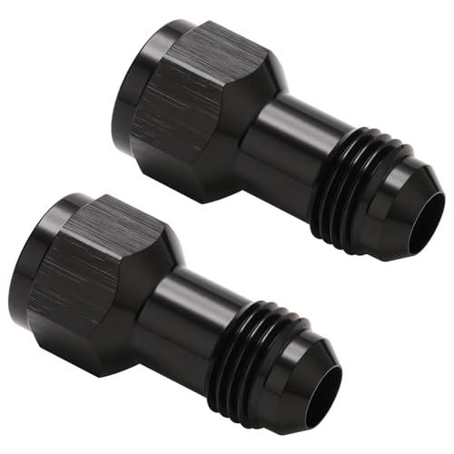 Podavelle 6AN Female Flare to 6AN Male Flare Extension Fitting Adapter Straight Aluminum Black 