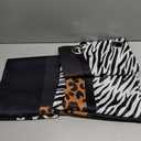 Wild Animals Print Curtain, Leopard Print Cow Cheetah Zebra Giraffe Fur Abstract Safari Theme Blackout Curtains, Rustic Black White Gray Window Drapes for Living Room Bedroom Kitchen 42x84in, Brown Black Gray