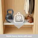 Cream White Adjustable Shelf for Closet (L: 31.5-59.in W：11.81 in), 31.49-59.05inch