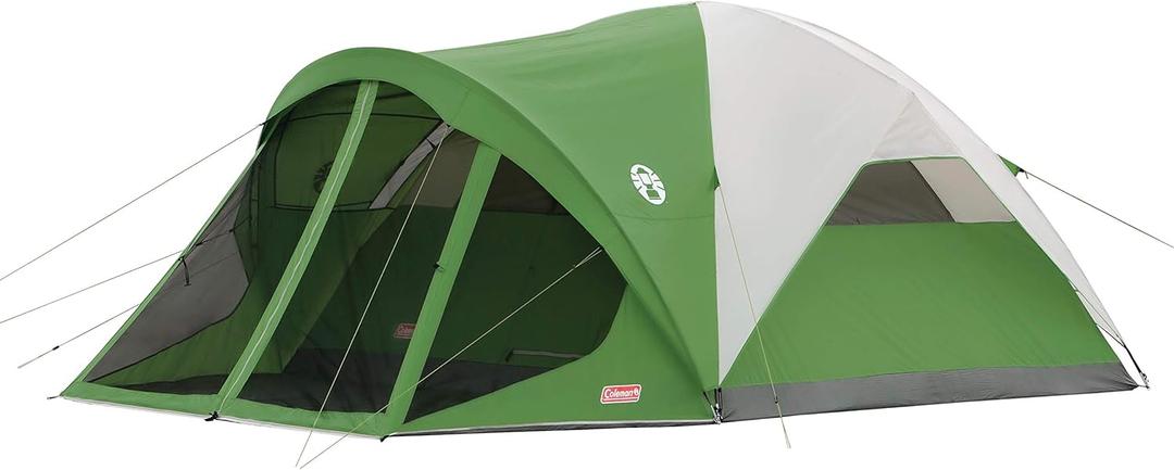 Coleman Evanston Screened Camping Tent, 6 Person Weatherproof Tent with Roomy Interior Includes Rainfly, Carry Bag, Easy Setup and Screened-In Porch