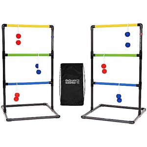 GoSports Ladder Toss Indoor & Outdoor Game Set with 6 Soft Rubber Bolo Balls and Travel Carrying Case - Choose Pro or Classic