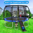 Trampoline Slide, 10FT 12FT 14FT 15FT 16FT Trampoline Universal Slides, Trampoline Accessories with Cushioning Effect, Suitable for Children to Climb Up and Slide Down, Safety Slider (Silver)