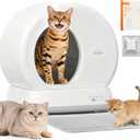 MeoWant Self Cleaning Cat Litter Box, Large Capacity Automatic Cat Litter Box with Integrated Safety Sensors, APP Control, Odor-Free for Multi Cats with Mat & Liner