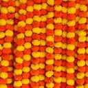Marigold Garland for Decoration 5 Pcs of 5 feet Long Strands Artificial Marigold Flowers, Indian Dcor for Pooja, Wedding Christmas, Events Decorations (Multi Color)