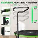 BCAN 40"/38" Foldable Mini Trampoline, Rebounder Trampoline for Adults, U/T Adjustable Foam Handle, Exercise Rebounder for Adults Indoor/Garden Workout, Max Load 330lbs/440lbs