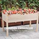 VIVOSUN Elevated Wooden Raised Garden Bed, 48 x 24 x 30 Inches, Outdoor Wood Planter Box w Bed Liner and Gloves for Garden, Patio, Balcony, Backyard and Outdoors, 220-Pound Capacity