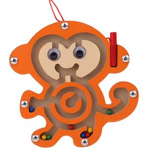 Wooden Maze Toys,1Pack Maze Puzzle Game Montessori Labyrinth STEM Activity Puzzle Fine Motor Skill for 3 4 5 and 6 Year Old (Monkey)
