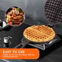 7 Inch Round Cast Iron Waffle Iron Plant Oil Care Two Piece Hinged Non Electric Waffle Maker for Indoor and Outdoor Picnics