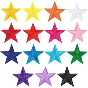 AUGSUN 30pcs Colorful Star Iron On Patches Clothing Embroidered Star Sew on Patches Applique Repair Patch ﻿
