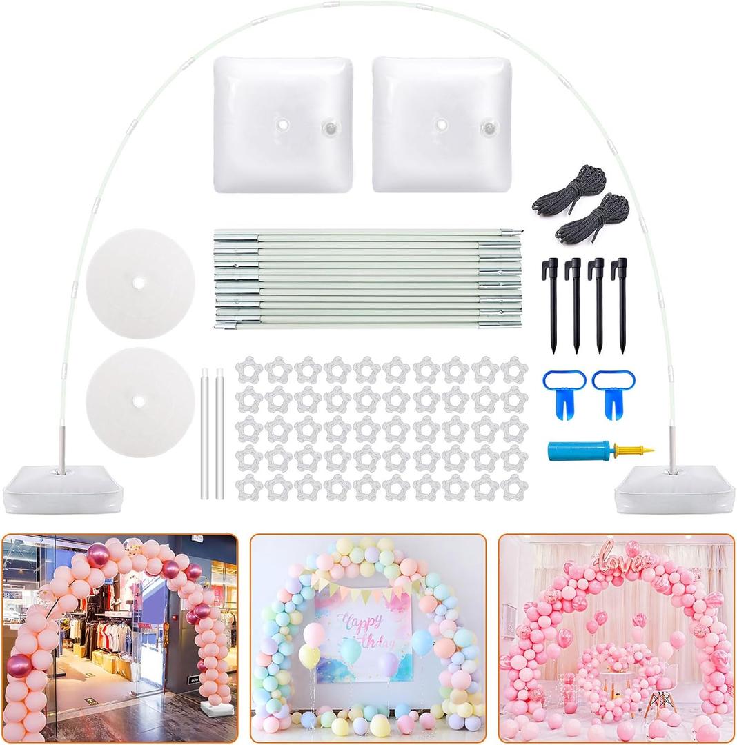 Chamvis Balloon Arch Kit, 9FT Height & 10FT Width Adjustable Balloon Arch Stand Garland Frame: Balloon Garland Support for Wedding Baby Shower Birthday Photo Backdrop