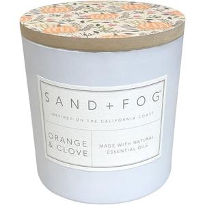 Sand + Fog Scented Candles - Orange & Clove - Additional Scents and Sizes - 3 Wicks 100% Cotton Lead-Free - Luxury Air Freshening Jar Candles - Perfect Home Decor - 21 oz