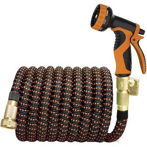 Extra Strength Expandable Garden Hose with Solid Brass Fittings - No-Kink Flexible Water Hose, Ultimate Solution for Your Outdoor Needs, 100 FT