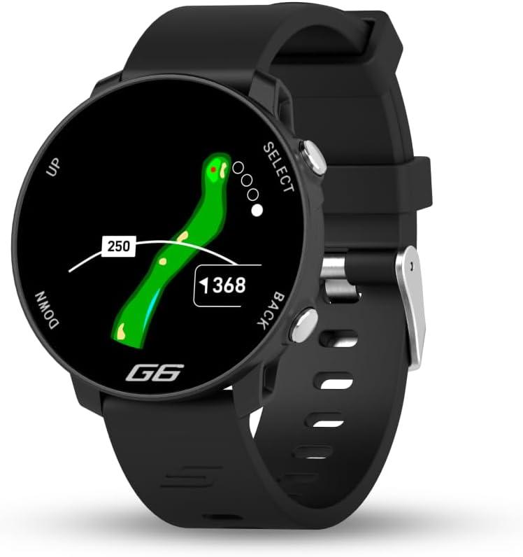 Shot Scope G6 GPS Watch, 38k+ Pre-Loaded Courses, Full Hole Maps, 2X Strap Sets (Black and Gray), Color Sceen, Unisex Golf Watch for Men and Women