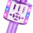 Amazmic Toys for Girls, Kids Karaoke Microphone Toddler Microphone for Kids with Lights, for Girls, Birthday New Year Party Boys Toy Age 3 +(Light Purple)