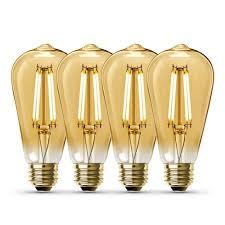 Feit ST19 Dimmable LED Light Bulb Warm White 2100K 60-Watt Equivalent Pack of 4