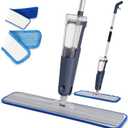 24" Spray Mop Wet Dry Heavy Duty 28oz 55" Handle 2 Pads Blue
