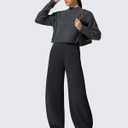 G4Free Smoofit Fleece Lined Women's Baggy Barrel Sweatpants Wide Leg Casual Pants with Pockets (Black, S)